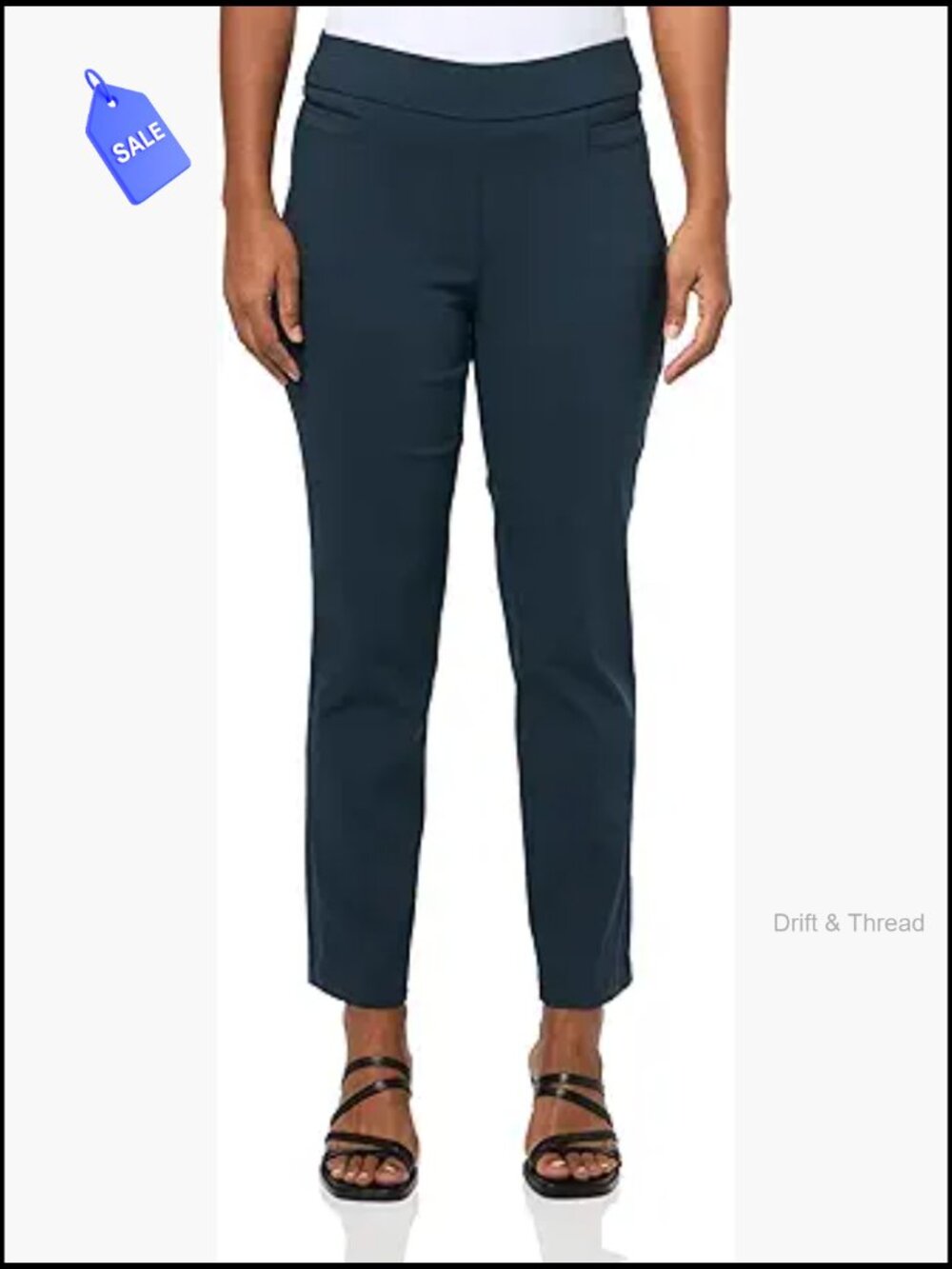 Stretch Pull-On Dress Pants Straight Leg Office Casual Work Slacks